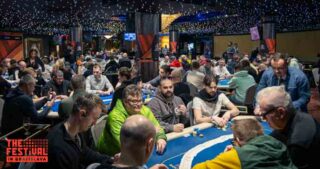 Poker action during the Main Event Day 2 at The Festival Bratislava