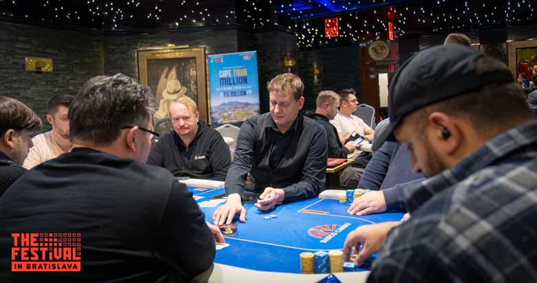 Poker action during the Main Event Day 2 at The Festival Bratislava