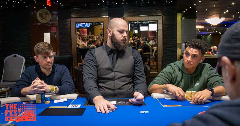 Joseph Mario Vella Luca Sebastiani playing the Main Event Day 2 at The Festival Bratislava