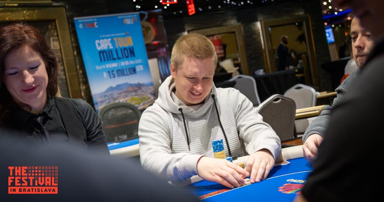 Michal Hamacek playing the Main Event Day 2 at The Festival Bratislava