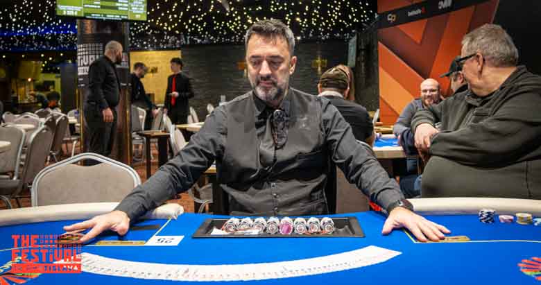 Poker action during the Mixed Games Main Event Torses Day 1A at The Festival Bratislava