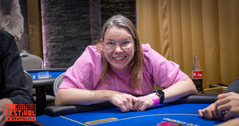 Kairit Leibold playing the Mixed Games Main Event Torses Day 1B at The Festival Bratislava