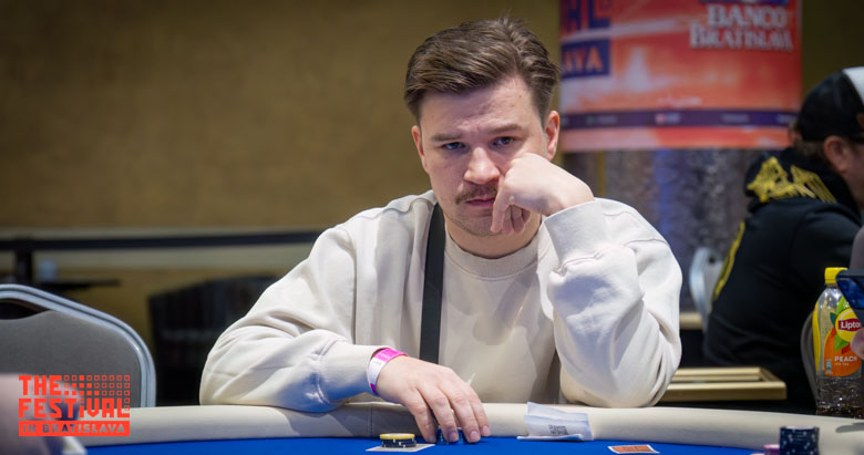 Jake Marston playing the The Hendon Mob Championship Day 1B at The Festival Bratislava