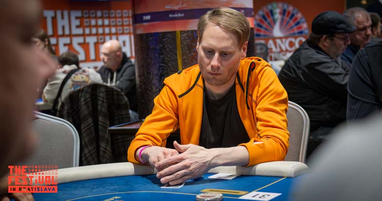 Maans Anders Lennermo playing the The Hendon Mob Championship Day 1B at The Festival Bratislava