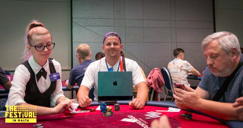 Bounty Melvin Schroen playing the Razz Big at The Festival Malta