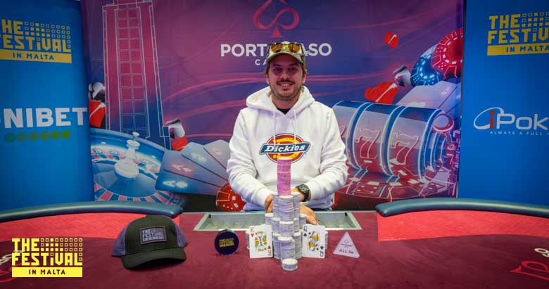 Winner Champion Nuno Leonel Ferro Morais playing the Main Event Day 3 at The Festival Malta