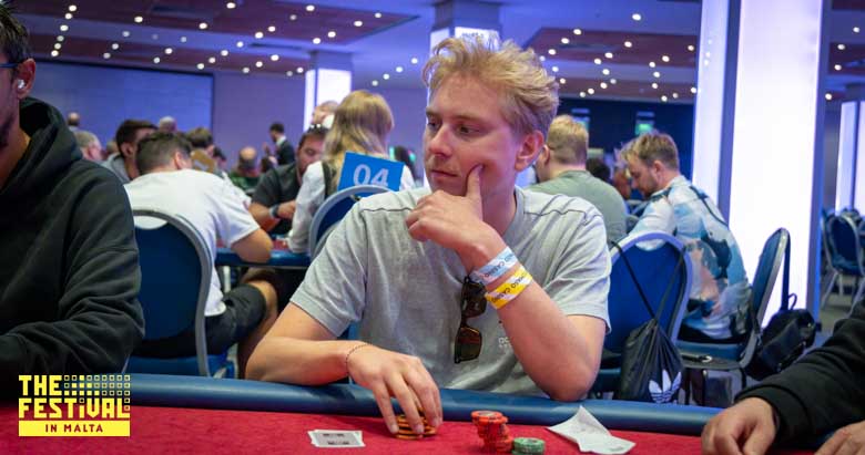 Andreas Erik Holmsten playing the NLH High Roller at The Festival Malta