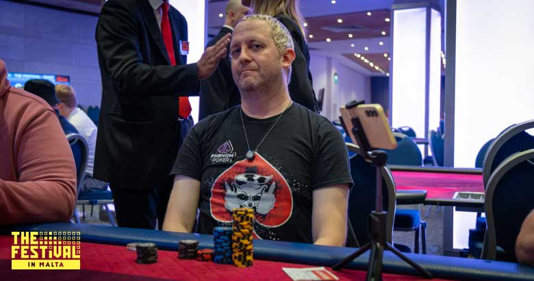 Maurice Kenyon Pokerbrahs playing the Razz Big Bounty Scott James at The Festival Malta