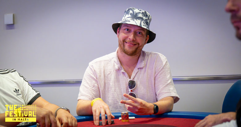 Christophe Stammet playing the Texas Mystery Bounty Day 1B at The Festival Malta