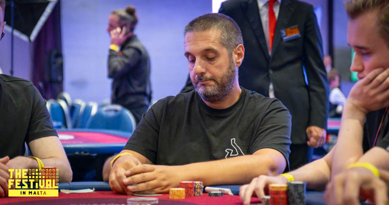Francesco Squillaci playing the Texas Mystery Bounty Day 1B at The Festival Malta