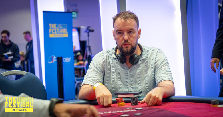 John Anthony Jacobs playing the Texas Mystery Bounty Day 1B at The Festival Malta
