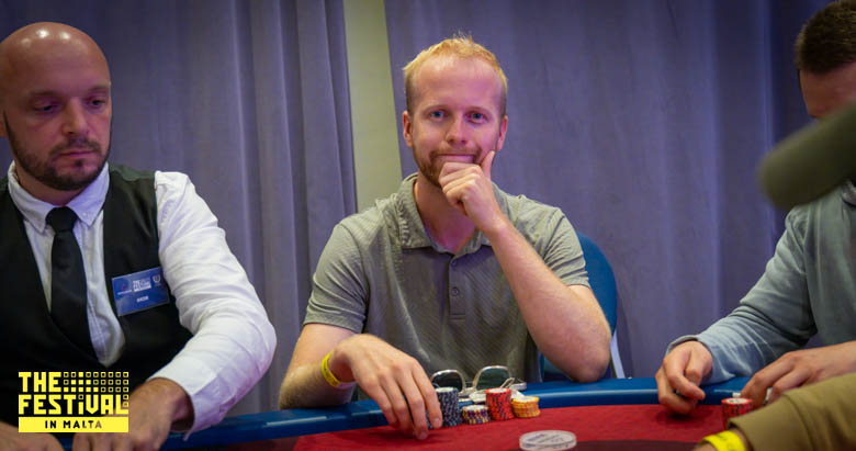 Lars Arne Lubbers playing the Texas Mystery Bounty Day 1B at The Festival Malta