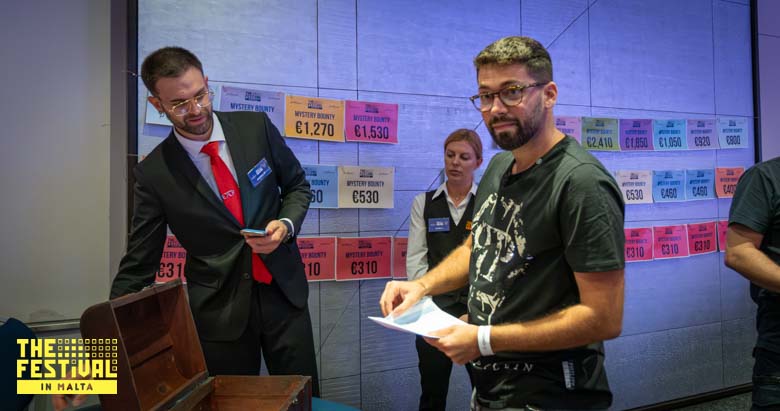 Poker action during the Texas Mystery Bounty Day 2 at The Festival Malta