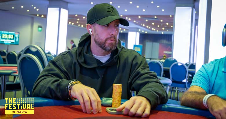 Marcello Genna playing the Texas Mystery Bounty Day 2 at The Festival Malta