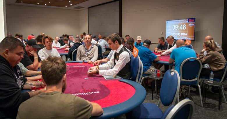 Poker action during the The Hendon Mob Championship Day 1A at The Festival Malta