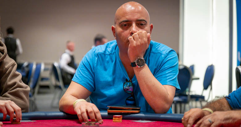 Mark Attard playing the The Hendon Mob Championship Day 1A at The Festival Malta