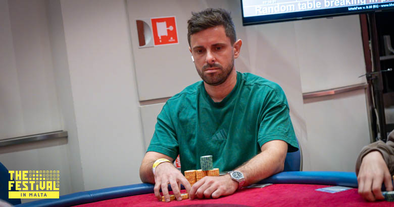 Benjamin Richards playing the The Hendon Mob Championship Day 2 at The Festival Malta