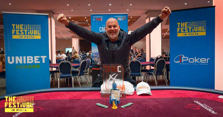 Champion playing the The Hendon Mob Championship Day 2 at The Festival Malta
