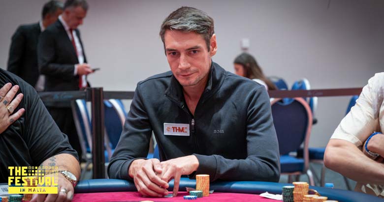 Final Table Daniel Kuhlmann playing the The Hendon Mob Championship Day 2 at The Festival Malta