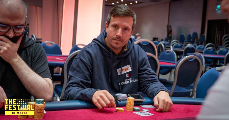 Niklas Gustav Nyman playing the The Hendon Mob Championship Day 2 at The Festival Malta