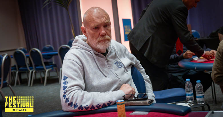 Peder Behr playing the The Hendon Mob Championship Day 2 at The Festival Malta