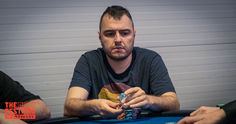 Mykhailo Lohvinenko playing the Main Event Day 1A at The Festival Weekend Rozvadov
