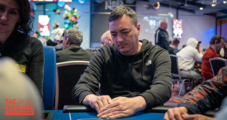 Yevhenii Havriushenko playing the Main Event Day 1A at The Festival Weekend Rozvadov