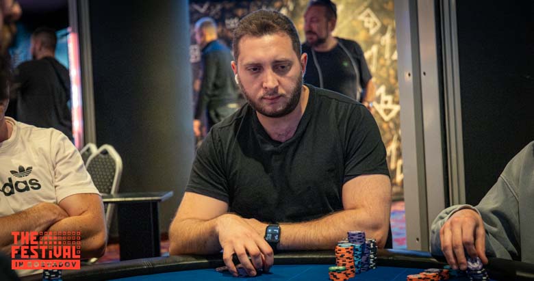 Hayk Manasyan playing the Main Event Day 1C at The Festival Weekend Rozvadov