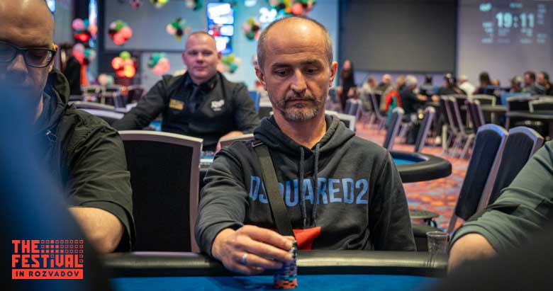Milomir Bubulj playing the Main Event Day 1C at The Festival Weekend Rozvadov