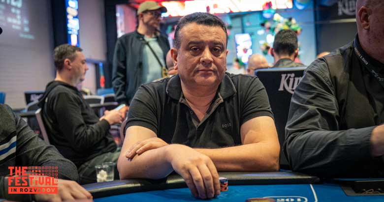 Temel Sayan playing the Main Event Day 1C at The Festival Weekend Rozvadov