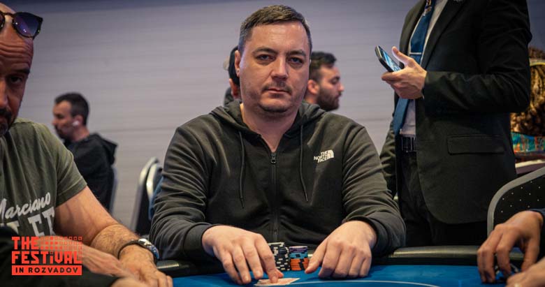 Yevhenii Havriushenko playing the Main Event Day 1C at The Festival Weekend Rozvadov