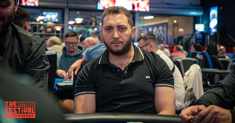 Hayk Manasyan playing the Main Event Day 1D at The Festival Weekend Rozvadov