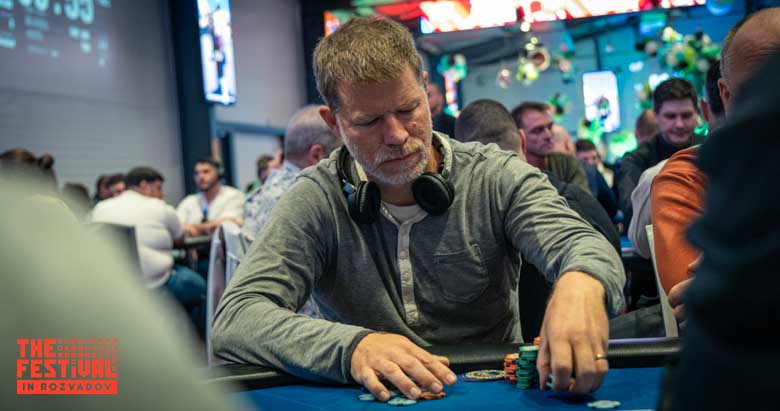 Ernst Arne Tobias Soederkvist Revenaes playing the Main Event Day 2 at The Festival Weekend Rozvadov