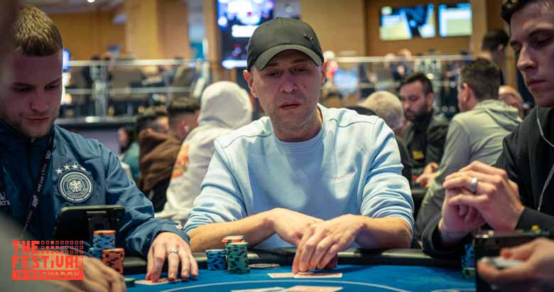 Florin Adrian Bilan playing the Main Event Day 2 at The Festival Weekend Rozvadov