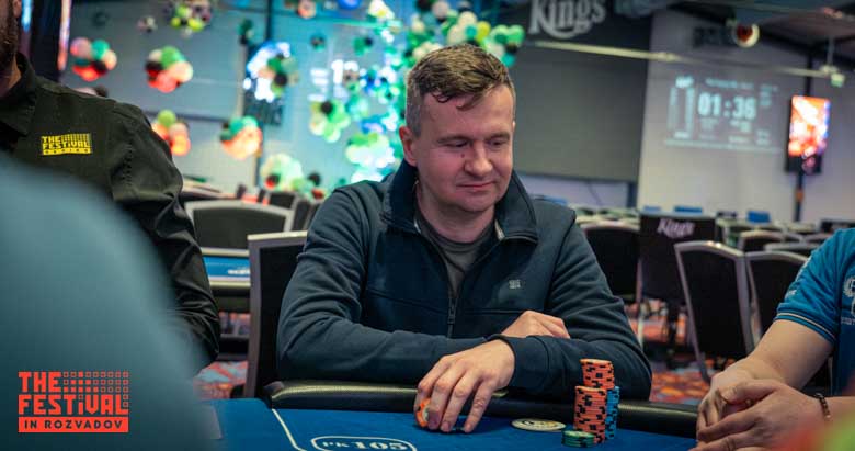 Iuliu Vlaic playing the Main Event Day 2 at The Festival Weekend Rozvadov