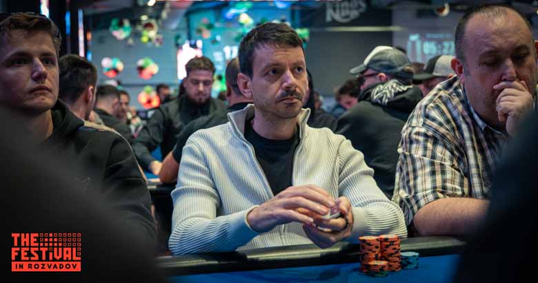 Marius Serban Moldoveanu playing the Main Event Day 2 at The Festival Weekend Rozvadov