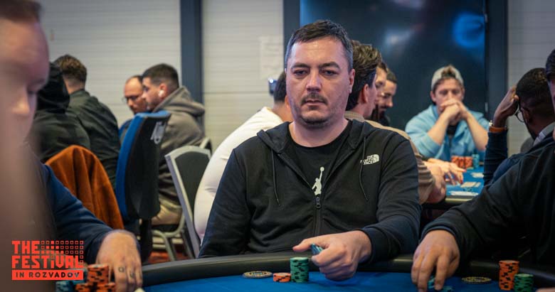 Yevhenii Havriushenko playing the Main Event Day 2 at The Festival Weekend Rozvadov