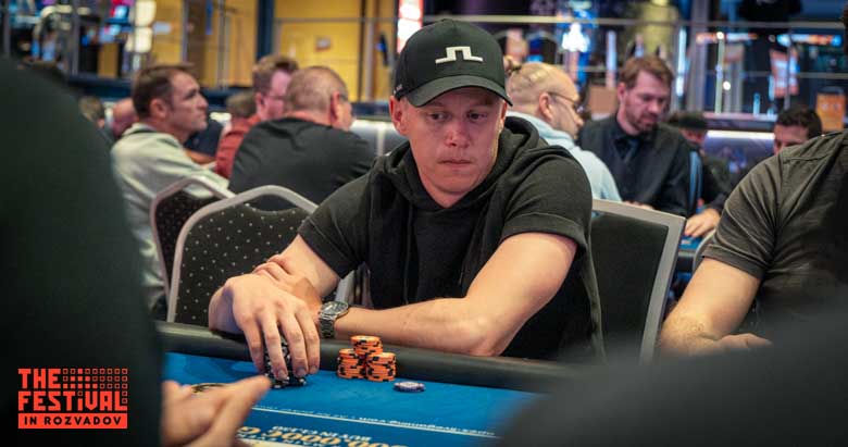 Olof Tobias Alexander Holmstroem playing the The Hendon Mob Championship Day 1A at The Festival Weekend Rozvadov