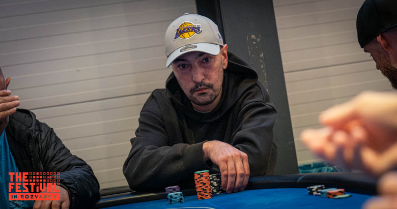 Bostjan Mozic playing the The Hendon Mob Championship Day 1B at The Festival Weekend Rozvadov