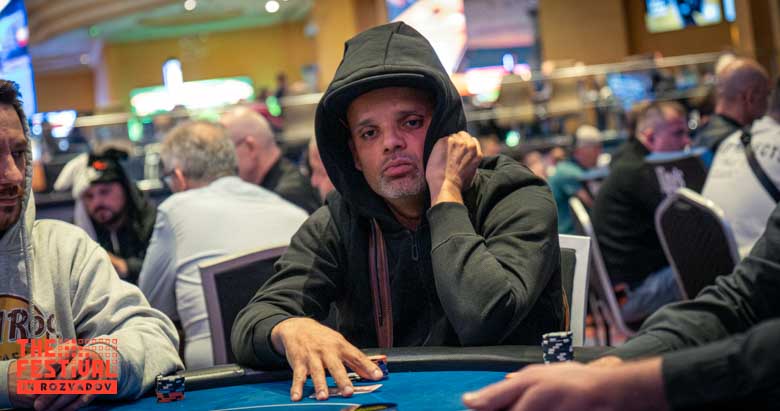 Rogillio Roberto Ricardo Reijme playing the The Hendon Mob Championship Day 1B at The Festival Weekend Rozvadov