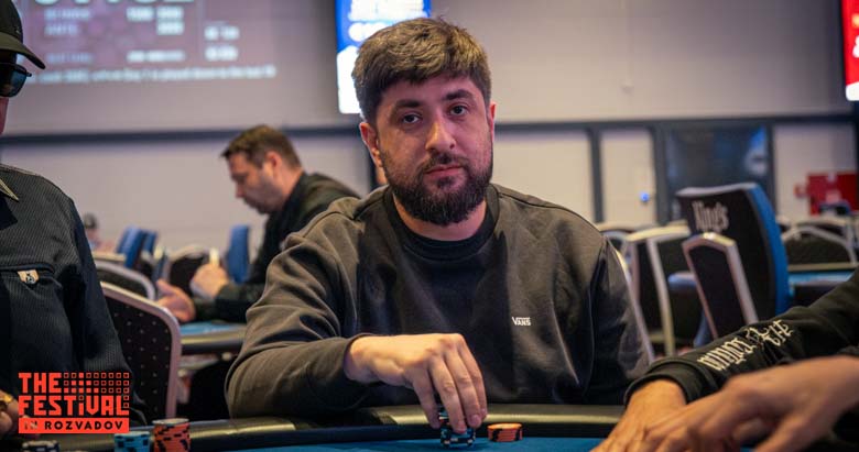 Mikhail Kazak playing the The Hendon Mob Championship Day 1C at The Festival Weekend Rozvadov
