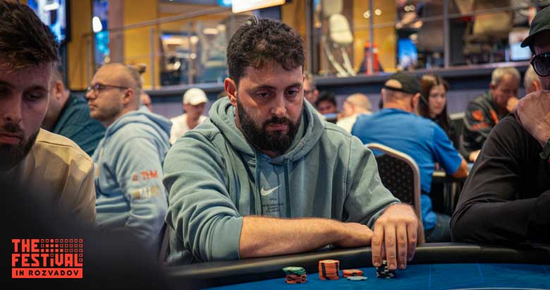 Yoav Levy playing the The Hendon Mob Championship Day 1C at The Festival Weekend Rozvadov