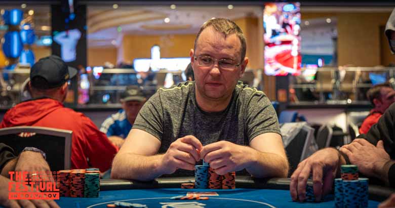 Final Day Andrei Makavets playing the The Hendon Mob Championship Day 2 at The Festival Weekend Rozvadov