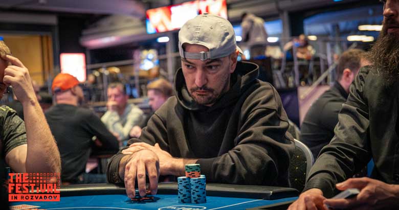 Final Day Bostjan Mozic playing the The Hendon Mob Championship Day 2 at The Festival Weekend Rozvadov