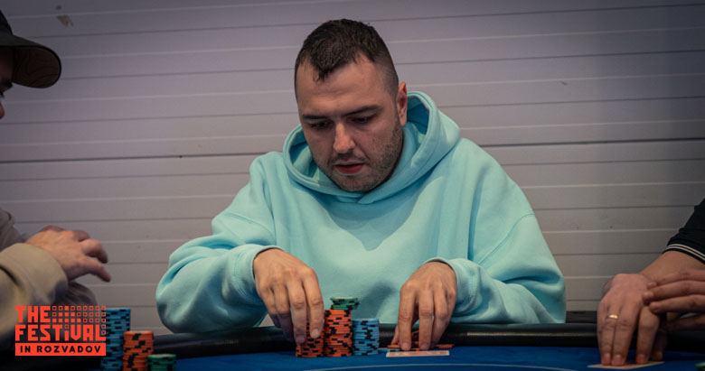 Final Day Mykhailo Lohvinenko playing the The Hendon Mob Championship Day 2 at The Festival Weekend Rozvadov