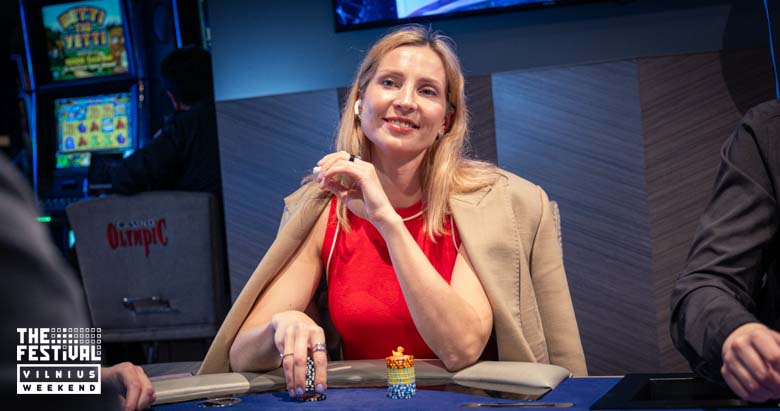 Freezeout Algina Juknaite playing the NLH at The Festival Weekend Vilnius