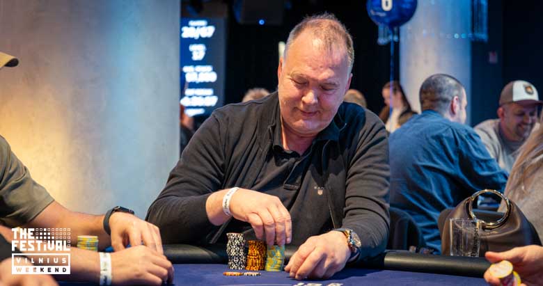 Freezeout Keimo Suominen playing the NLH at The Festival Weekend Vilnius
