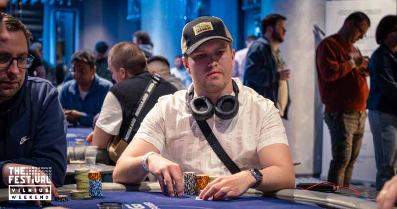 Markus Juhani Kaerpijoki playing the NLH Freezeout at The Festival Weekend Vilnius