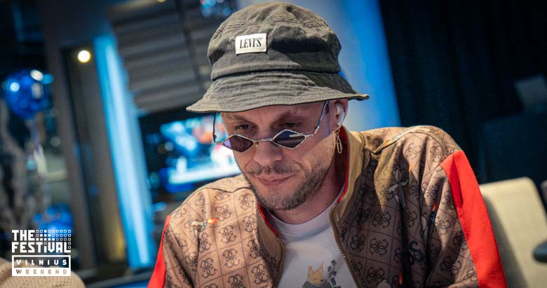Arturas Dauksevic playing the NLH Main Event Pko Day 1B at The Festival Weekend Vilnius