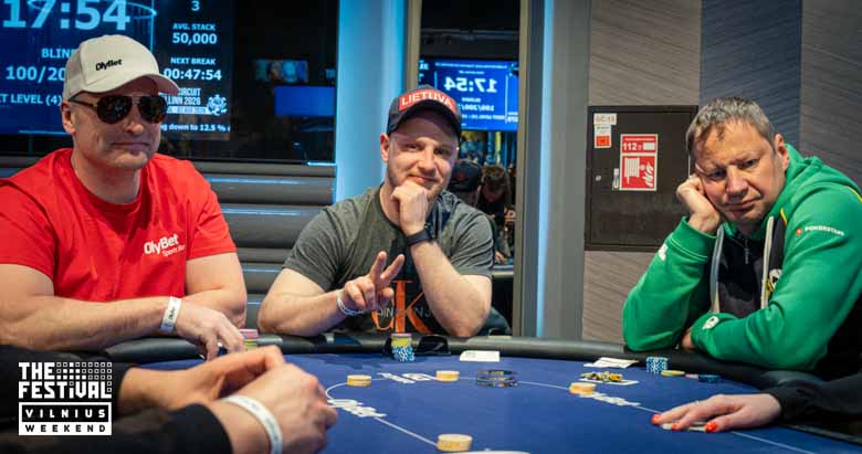 Dominykas Chrypa playing the NLH Main Event Pko Day 1B at The Festival Weekend Vilnius